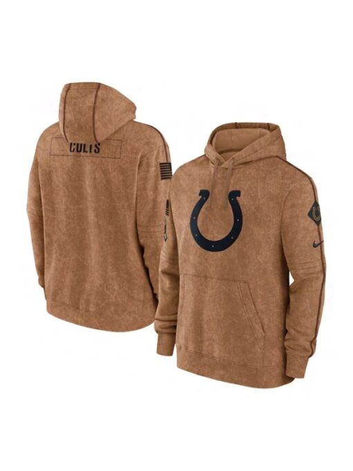 NFL Indianapolis Colts Salute To Service Club Brown Hoodie