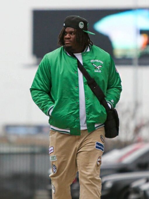 NFL Philadelphia Eagles Club Kelly Green Varsity Jacket