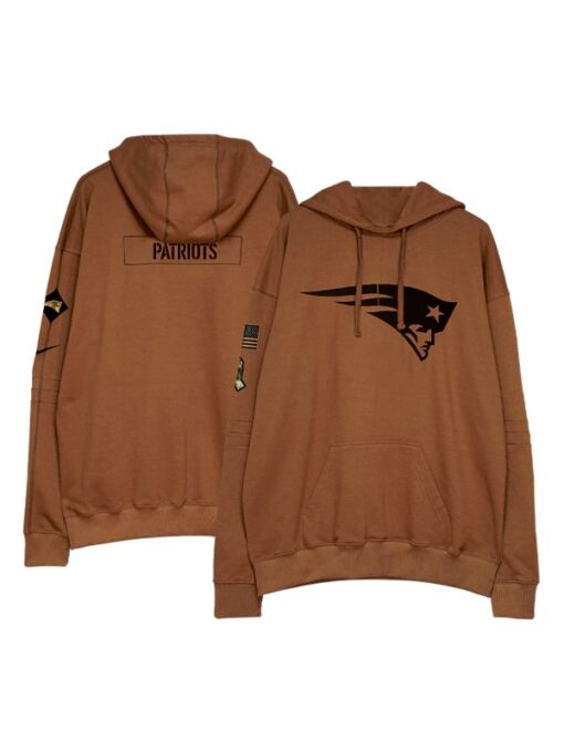 NFL New England Patriots Salute To Service Club Brown Hoodie