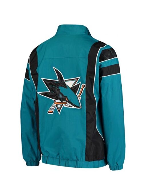 NHL San Jose Sharks Blue Starter Half-Zip Jacket