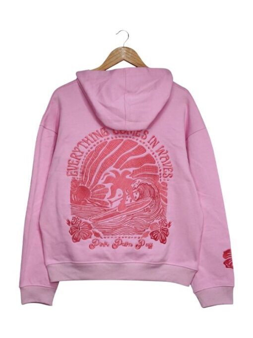 Pink Palm Puff Oversized Pullover Hoodie