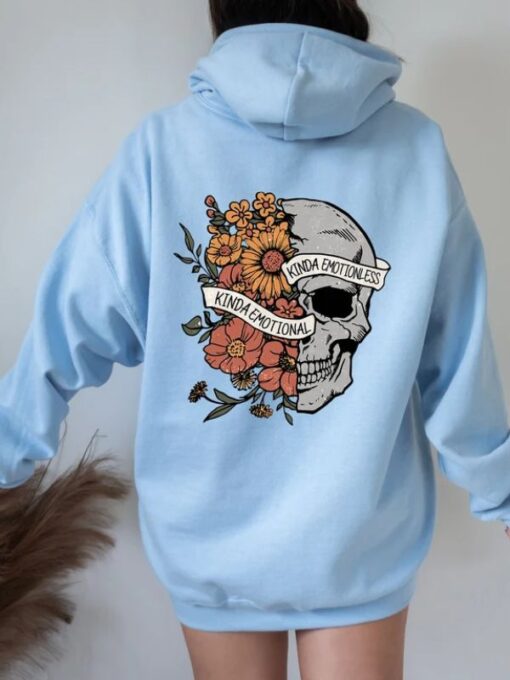 Skeleton Floral Skull Flower Hoodie 