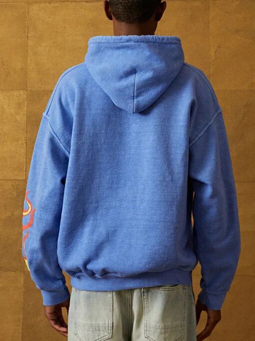 Unisex Peace And Love Blue Pullover Hoodie