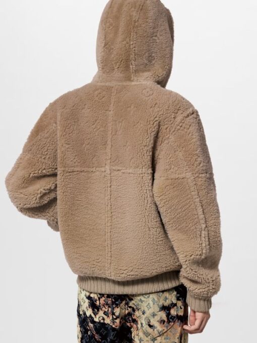 Louis Vuitton Reversible Shearling Hooded Bomber Brown Jacket 
