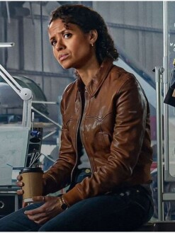 Abby Lift 2024 Gugu Mbatha-Raw Brown Leather Jacket