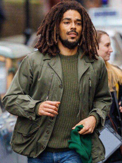 Bob Marley One Love Kingsley Ben-Adir Green Jacket