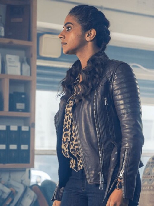 Doctor Who Mandip Gill Black Leather Jacket