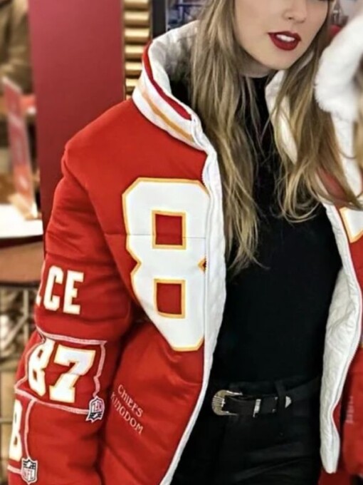 Chiefs Taylor Swift Kelce Red Puffer Jacket