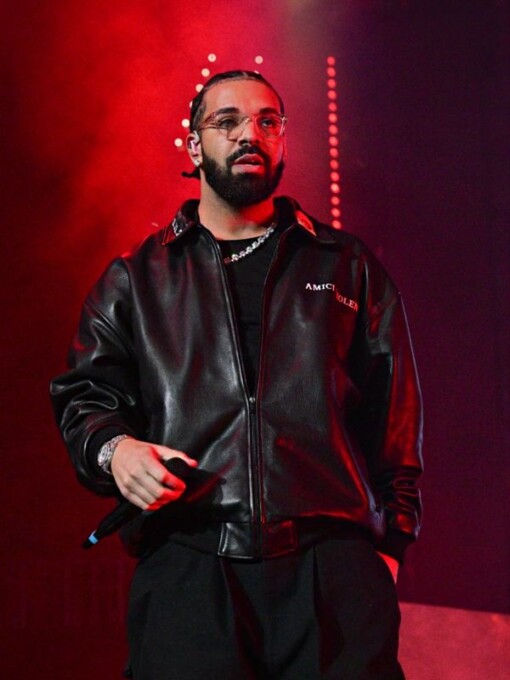 Drake Amici Violente Black Leather Jacket