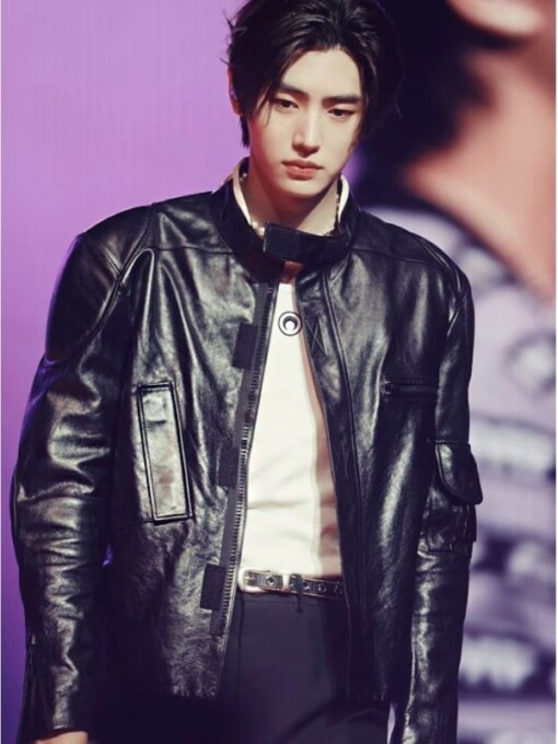 Sunghoon Black Leather Jacket