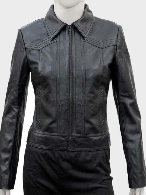 You Candace Stone Black Leather Jacket