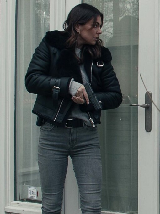 Reacher Serinda Swan Black Leather Jacket