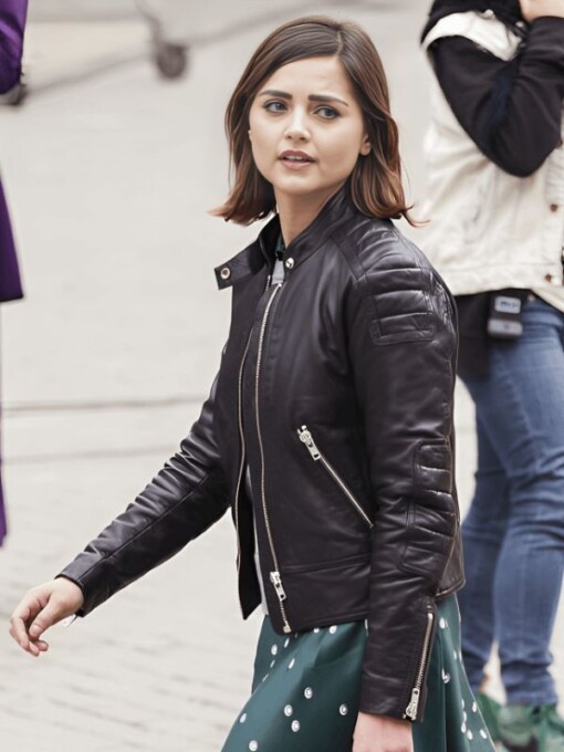Doctor Who Clara Oswald Black Leather Jacket