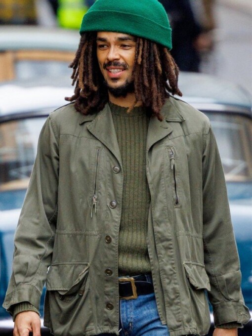 Bob Marley One Love Kingsley Ben-Adir Green Jacket
