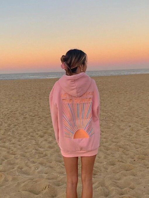Dandy Let's Watch The Sunset Pink Hoodie