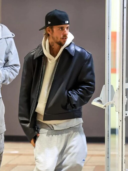 Justin Bieber Coachella Black Leather Jacket