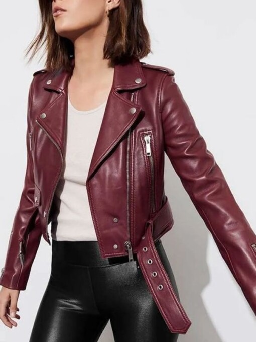 13 Reasons Why Jessica Davis Maroon Leather Jacket