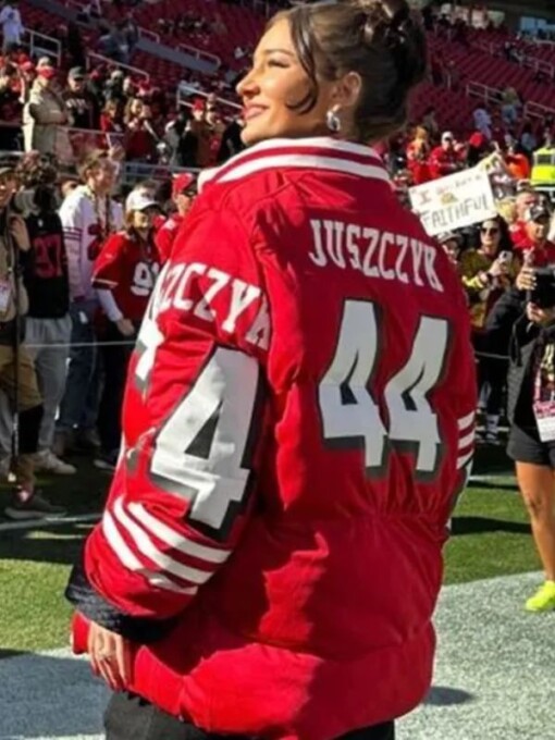 Kristin Juszczyk 49ers SF Red Puffer Jacket