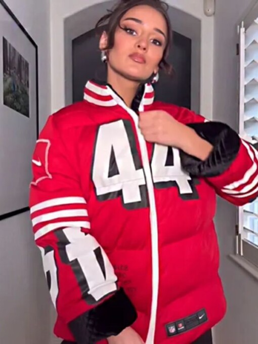 Kristin Juszczyk 49ers SF Red Puffer Jacket
