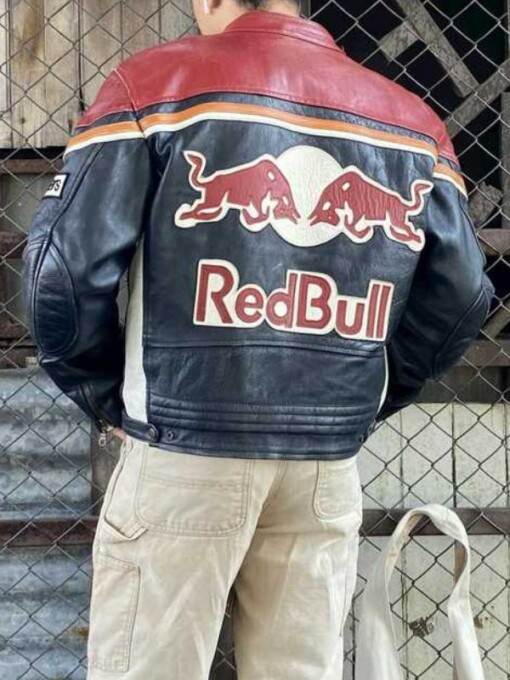 Red Bull Red and Black Leather Jacket