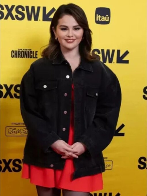 Selena Gomez SXSW Black Denim Jacket