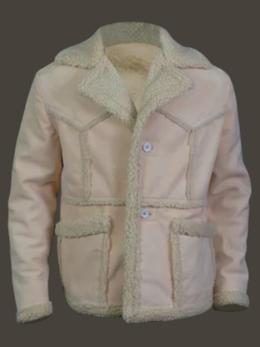 BMF Lil Meech Beige Shearling Suede Leather Coat