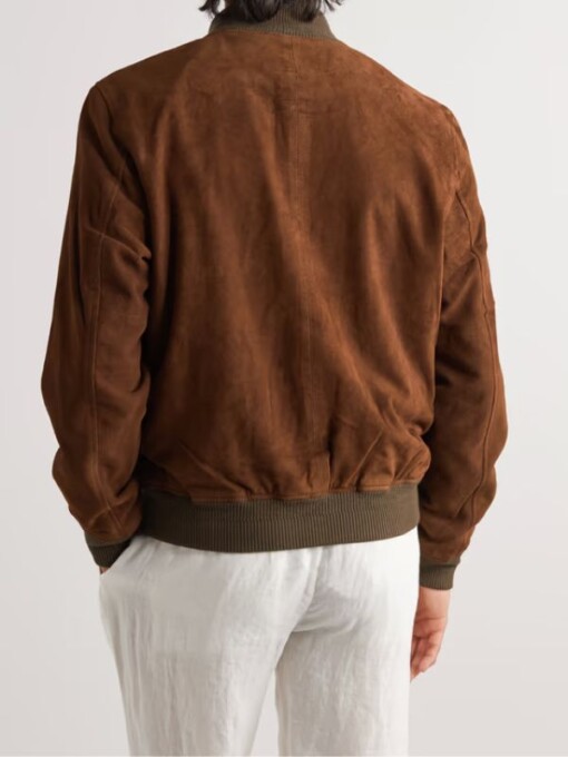 A Man In Full 2024 Jeff Daniels Brown Suede Jacket