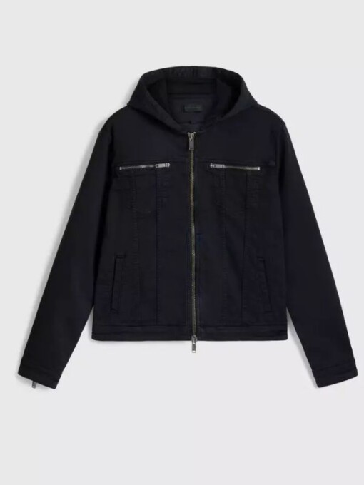 9-1-1 S07 Doug Kendall Black Hooded Denim Jacket