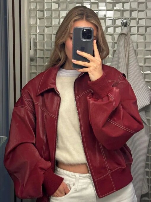 The Room Antwerp Red Oversized Jacket