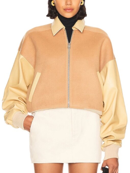 All American S06 Layla Keating Beige Colorblock Jacket