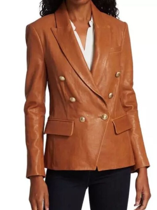 So Help Me Todd Beverly Crest Leather Blazer