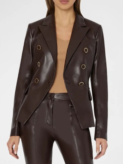 The Young and the Restless Summer Newman Brown Leather Blazer