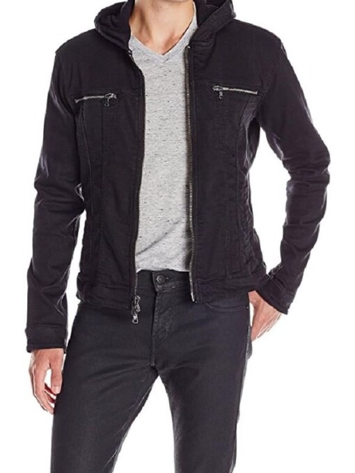 9-1-1 S07 Doug Kendall Black Hooded Denim Jacket