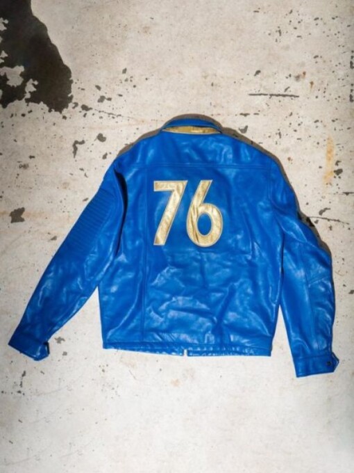 Vault Fallout 76 Blue Leather Jacket