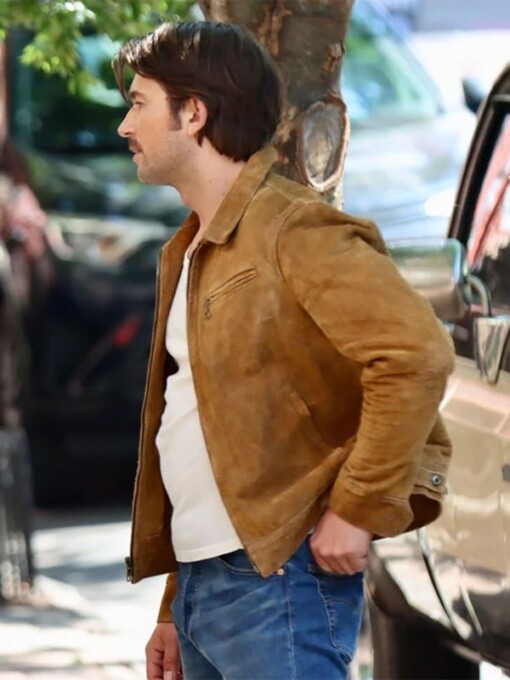 It Ends With Us Brandon Sklenar Brown Suede Jacket