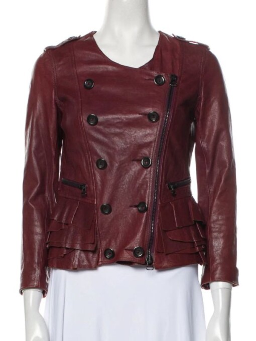 The Young and the Restless Sharon Newman Maroon Ruffle Jacket