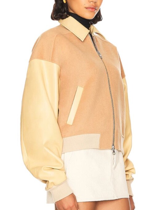 All American S06 Layla Keating Beige Colorblock Jacket