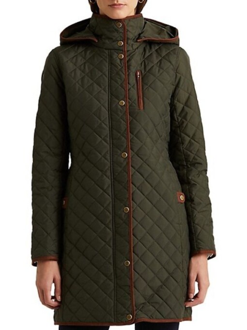 Chicago PD Phoebe Thompson Green Quilted Coat