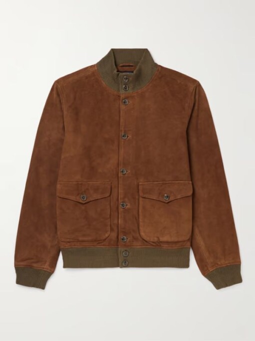 A Man In Full 2024 Jeff Daniels Brown Suede Jacket