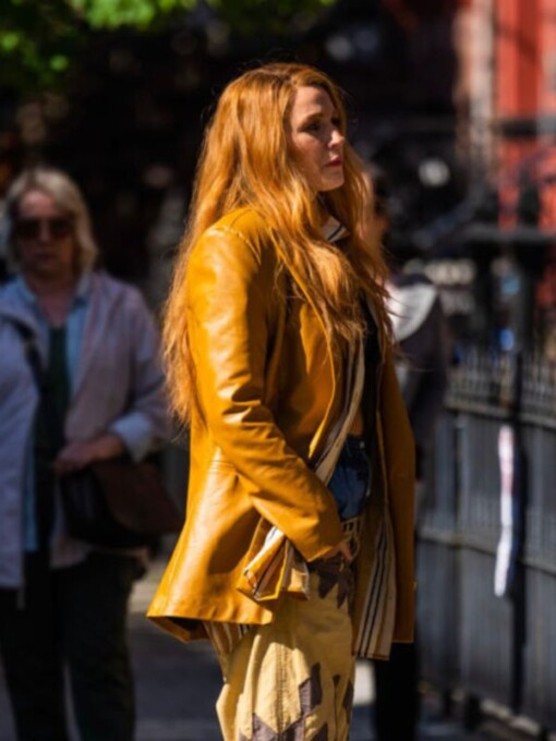 It Ends With Us Blake Lively Leather Blazer