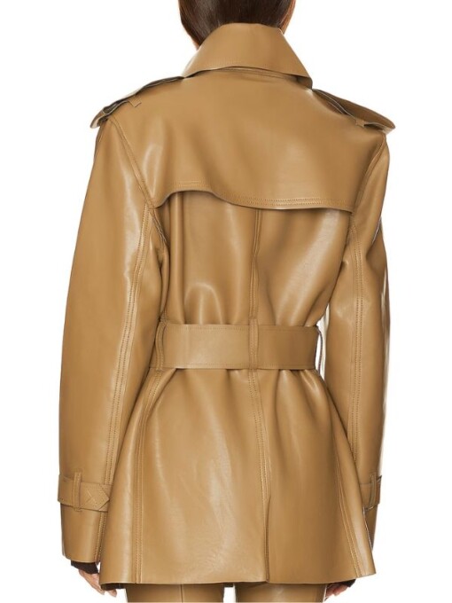 Will Trent Faith Brown Leather Trench Coat