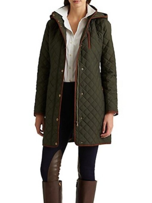 Chicago PD Phoebe Thompson Green Quilted Coat