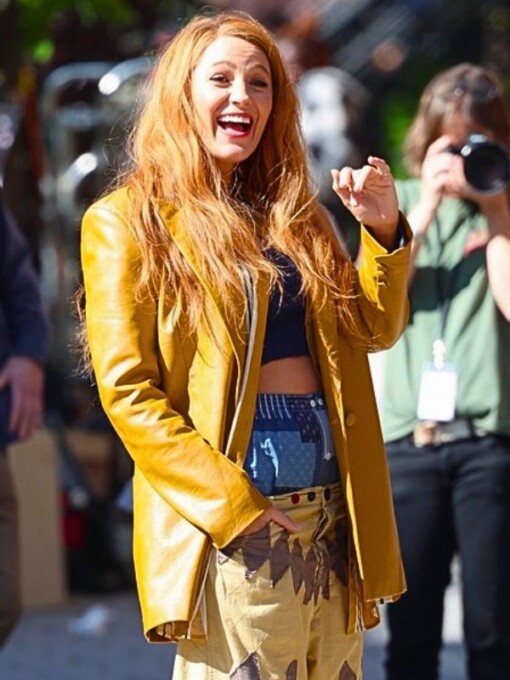 It Ends With Us Blake Lively Leather Blazer