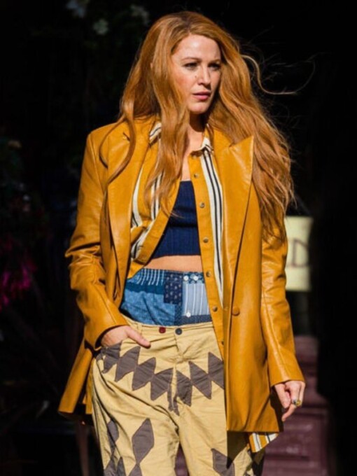 It Ends With Us Blake Lively Leather Blazer